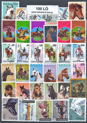 Lovak-100 klf. bélyeg, a csomagban 2 db blokk és egy szép Ló támájó bélyegzett sorozat