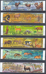 1975. Afrikai állatok 24 érték bélyeg (6x4 összefüggő csíkban) II.