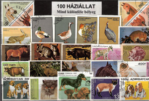 Állatok (csak házi)-100 klf. bélyeg