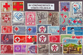 Vöröskereszt és Vörös félhold  35 klf. bélyeg, a csomagban 1 sorozat és 1 db Vöröskereszt bélyegblokk    