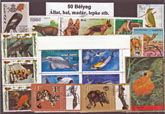 Állatok (négylábú, hal, madár, stb.)-50 klf. bélyeg