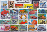 Hal és tengeri élet-100 klf. bélyeg, a csomagban 4 komplett értékes sorozat