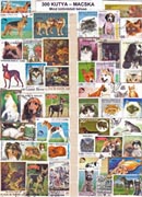 Macskák és kutyák-250 klf.  bélyeg,   a csomagban sorok (8 komlett sor) vannak