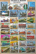 Vasút és mozdony-80 klf.  bélyeg a csomagban 6 komplett sorozat, 1 db térhatású bélyeg és   emlékblokk van
