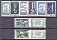 1964. Lengyel nép harca  az elnyomás ellen 1939-1945 5 érték bélyeg szelvényes