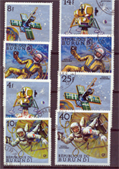 1968. Űrkutatás, 8 érték bélyeg