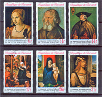 1971. Nemzetközi bélyeghét, Albert Dürer festményei, 6 érték bélyeg
