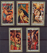 1972. Húsvét, festmény bélyegek 5 érték bélyeg