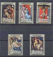 1974. Húsvét 5 érték bélyeg, festmény bélyegek