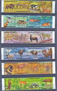 1975. Afrikai állatok 24 érték (6x4 ősszefüggő csíkban) I.