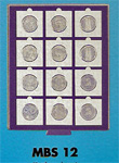 MBS érmés doboz (12 keretes)  műanyag átlátszó fedéllel alumínium bőröndhöz