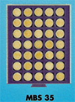 MBS érmés doboz (35 keretes)   műanyag átlátszó fedéllel alumínium bőröndhöz