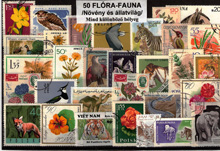 Flóra és fauna-50 klf. bélyeg, a csőmagban 1 komplett sorozat
